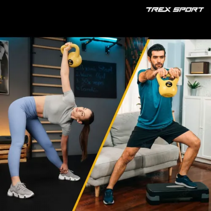 Гиря виниловая 6кг Trex Sport TX-006CKB желтая