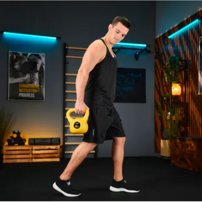 Гиря виниловая 6кг Trex Sport TX-006CKB желтая