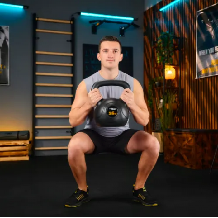 Гиря виниловая 16кг Trex Sport TX-016CKB черный