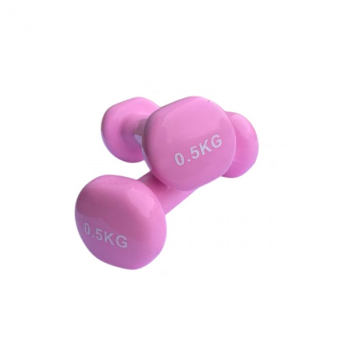 Гантель для фитнеса 0,5 кг 1шт с виниловым покрытием Generation Fintess FF51D3B-0.5kg (розовая)