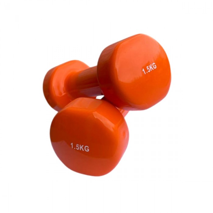 Гантель для фитнеса 1,5 кг 1шт с виниловым покрытием Generation Fintess FF51D3B-1.5kg (оранжевая)