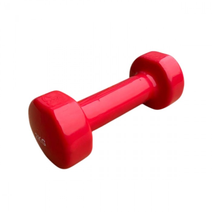 Гантель для фитнеса 2 кг 1шт с виниловым покрытием Generation Fintess FF51D3B-2kg (красный)