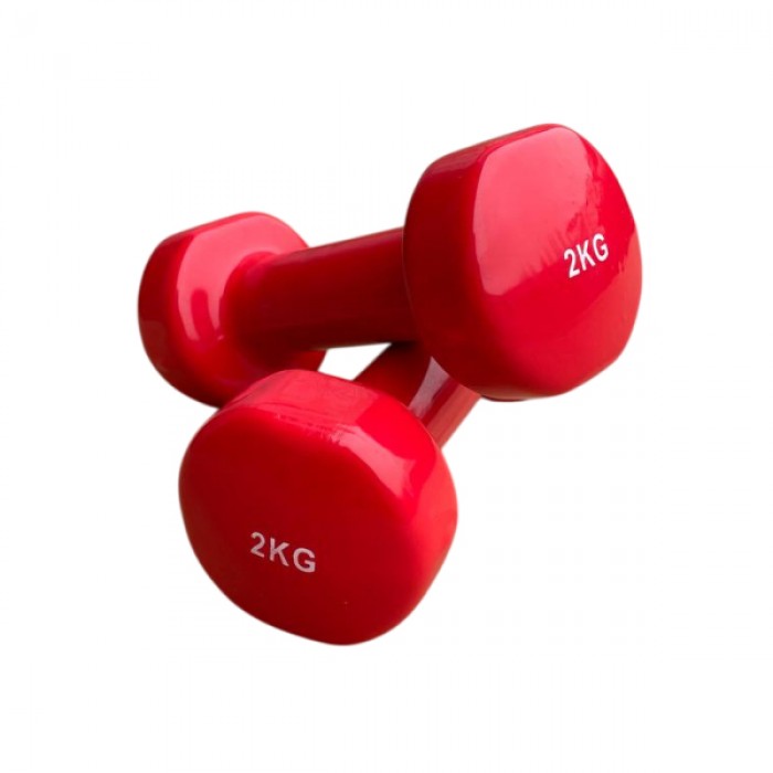 Гантель для фитнеса 2 кг 1шт с виниловым покрытием Generation Fintess FF51D3B-2kg (красный)