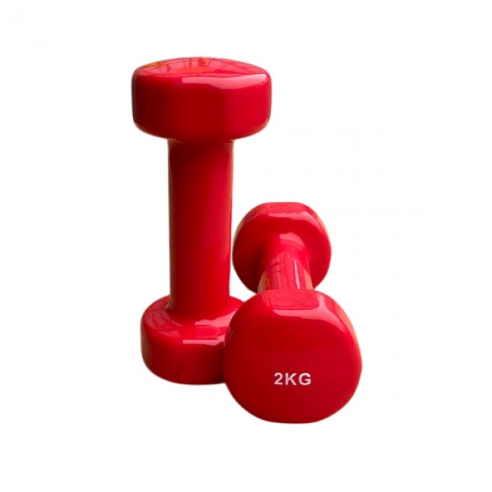 Гантель для фитнеса 2 кг 1шт с виниловым покрытием Generation Fintess FF51D3B-2kg (красный)