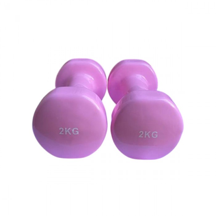 Гантель для фитнеса 2 кг 1шт с виниловым покрытием Generation Fintess FF51D3B-2kg (розовая)