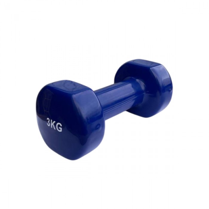 Гантель для фитнеса с виниловым покрытием Generation Fintess FF51D3B-3kg (синяя)
