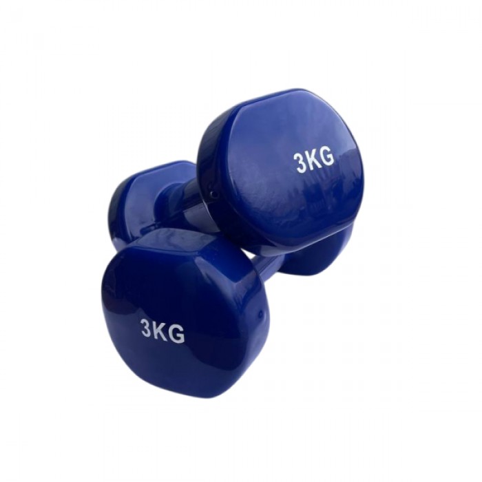Гантель для фитнеса с виниловым покрытием Generation Fintess FF51D3B-3kg (синяя)