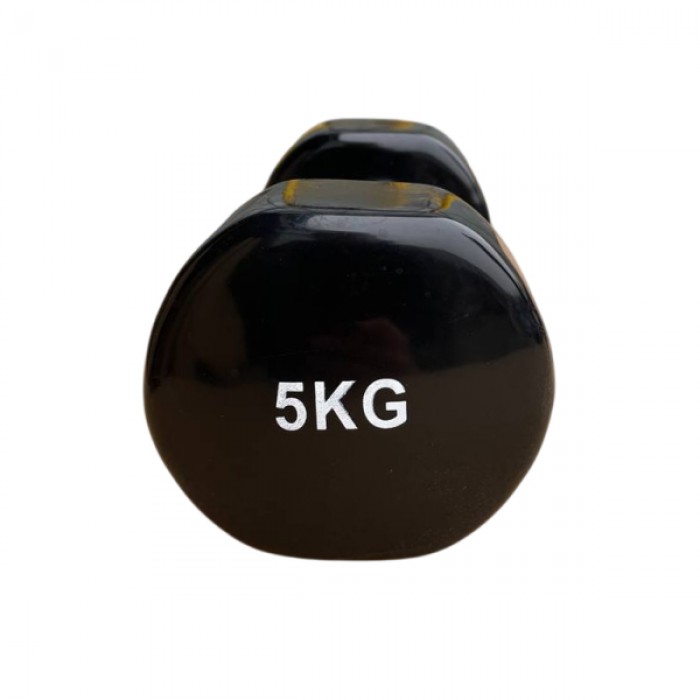 Гантель для фитнеса 5 кг 1шт с виниловым покрытием Generation Fintess FF51D3B-5kg (черная)