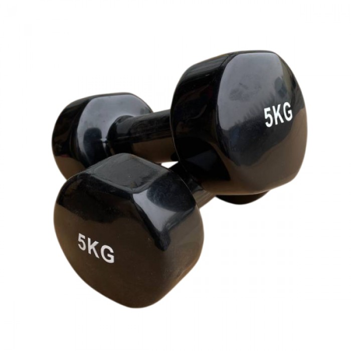 Гантель для фитнеса 5 кг 1шт с виниловым покрытием Generation Fintess FF51D3B-5kg (черная)