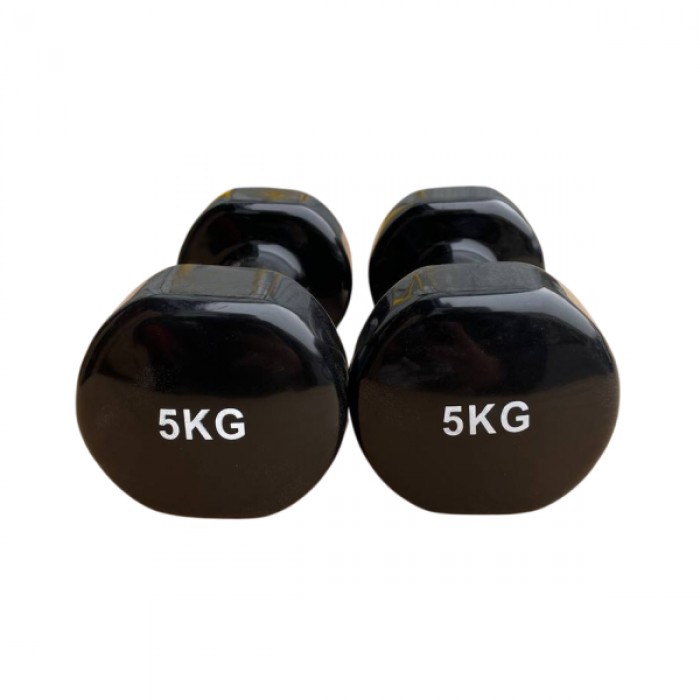 Гантель для фитнеса 5 кг 1шт с виниловым покрытием Generation Fintess FF51D3B-5kg (черная)