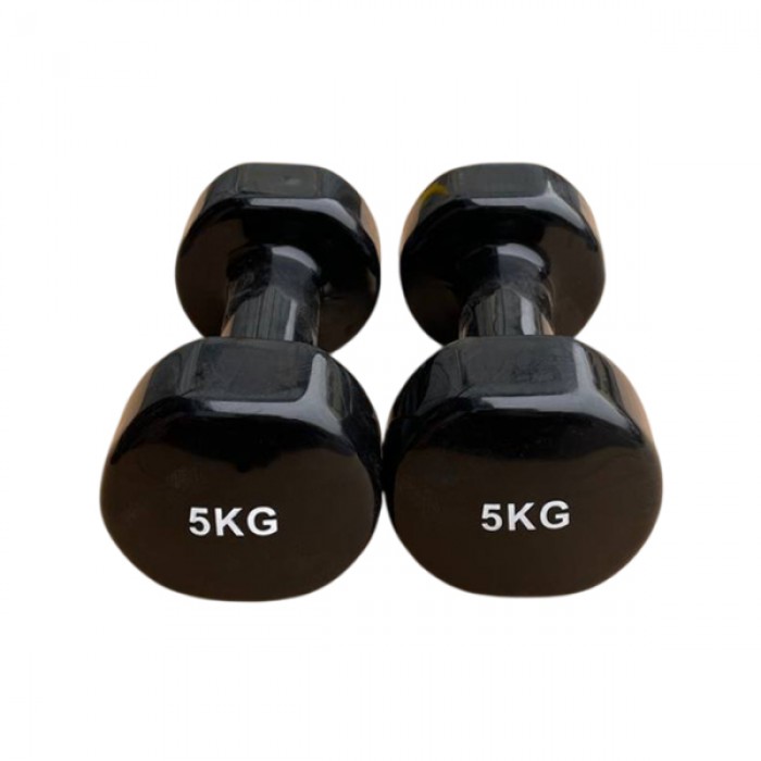 Гантель для фитнеса 5 кг 1шт с виниловым покрытием Generation Fintess FF51D3B-5kg (черная)