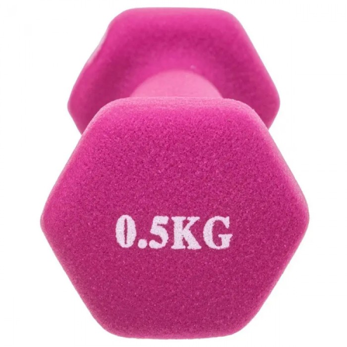 Гантель для фитнеса 0,5 кг 1шт с неопреновым покрытием Generation Fitness FF51D4A-0.5kg (розовый)