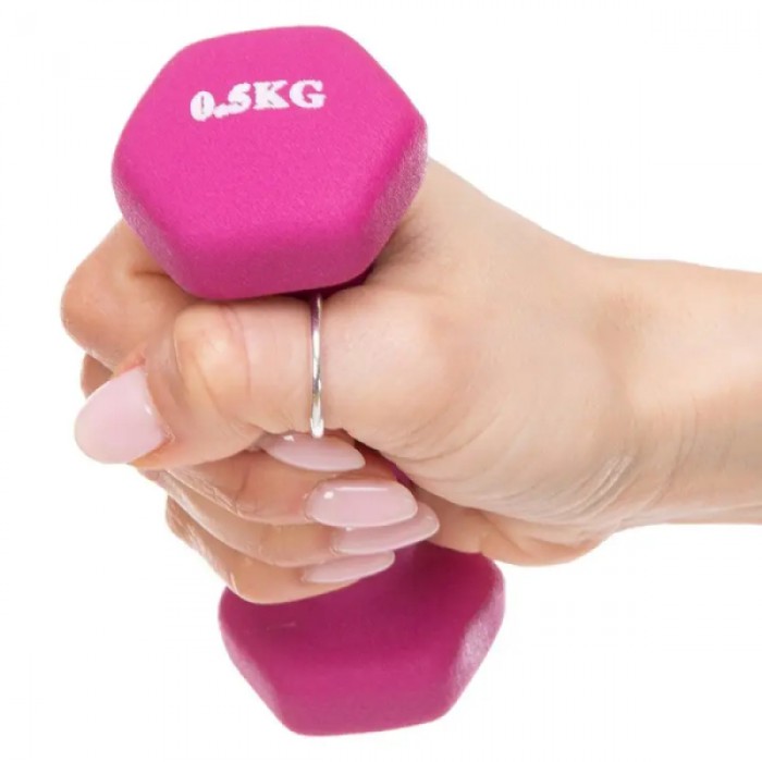 Гантель для фитнеса 0,5 кг 1шт с неопреновым покрытием Generation Fitness FF51D4A-0.5kg (розовый)