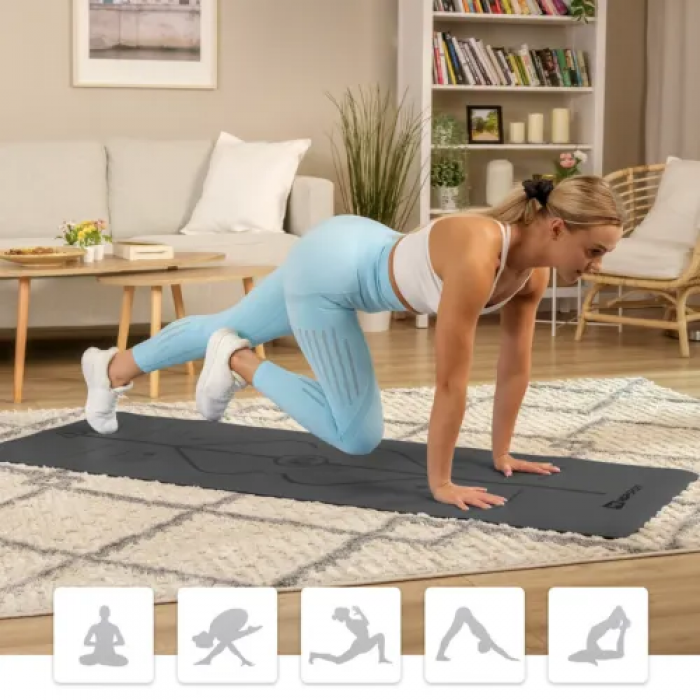 Йога-мат Hop-Sport PU 0,5см 183 x 68см HS-P005GM чорний