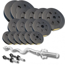 Набір зі штангою та гантелями Besport PowerPro 66кг з w-подібним грифом 120см.