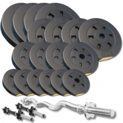 Набір зі штангою та гантелями Besport PowerPro 86кг з w-подібним грифом 120см