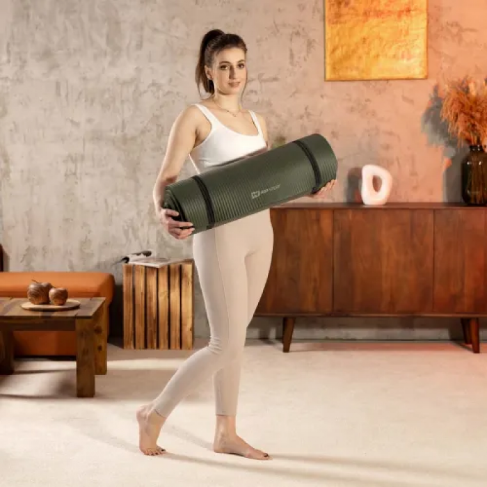 Килимок для йоги Hop-Sport HS-NB010GM NBR 1см темний хакі