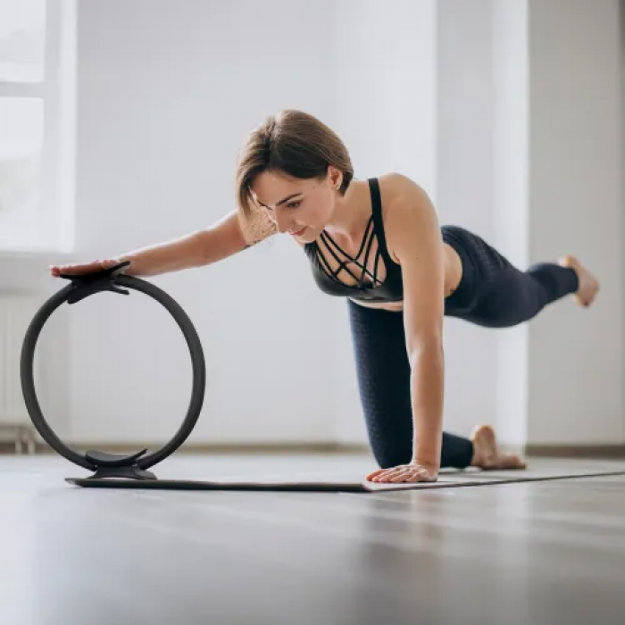 Кільце для пілатесу Gymtek армоване скловолокно 38см чорний