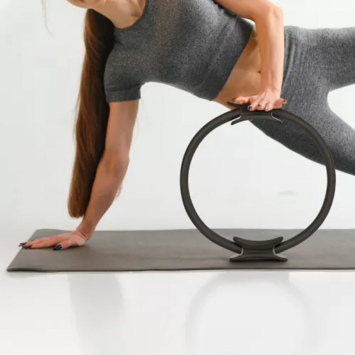 Кільце для пілатесу Gymtek армоване скловолокно 38см чорний