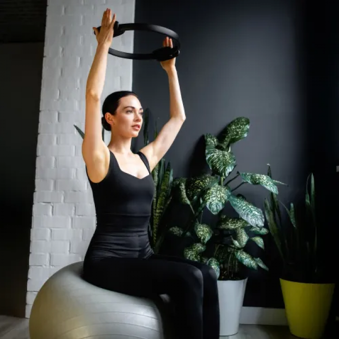 Кільце для пілатесу Gymtek армоване скловолокно 38см чорний