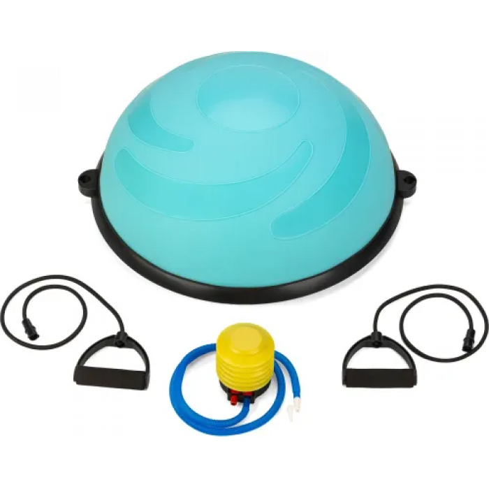 Балансувальна напівсфера Gymtek Flex Core Half Ball 58см з еспандерами + блакитний насос