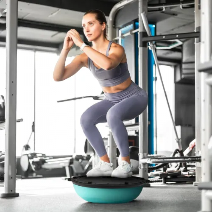 Балансувальна напівсфера Gymtek Flex Core Half Ball 58см з еспандерами + блакитний насос