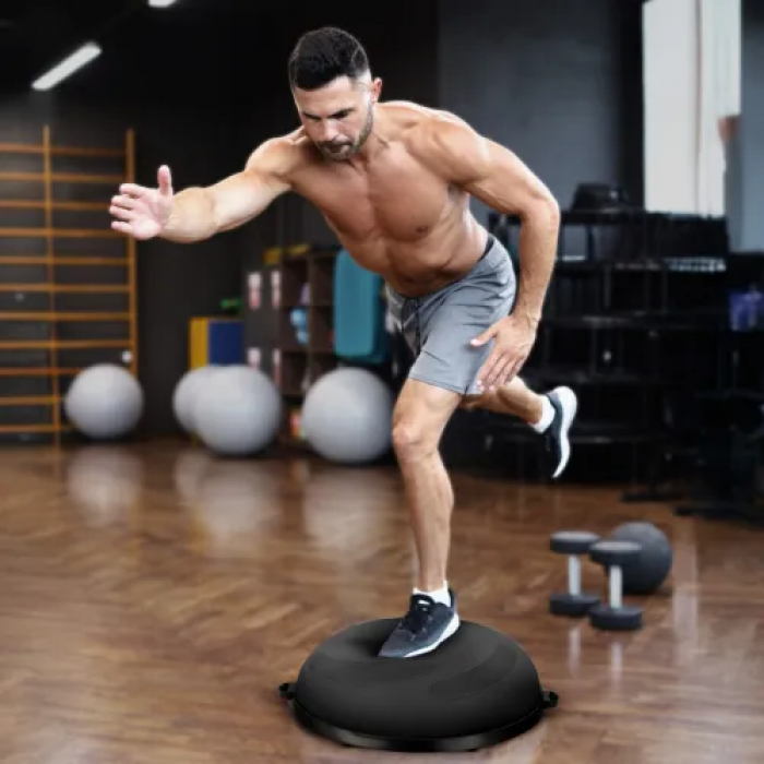 Балансувальна напівсфера Gymtek Flex Core Half Ball 58см з еспандерами + чорний насос