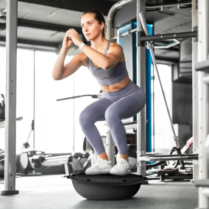 Балансувальна напівсфера Gymtek Flex Core Half Ball 58см з еспандерами + чорний насос