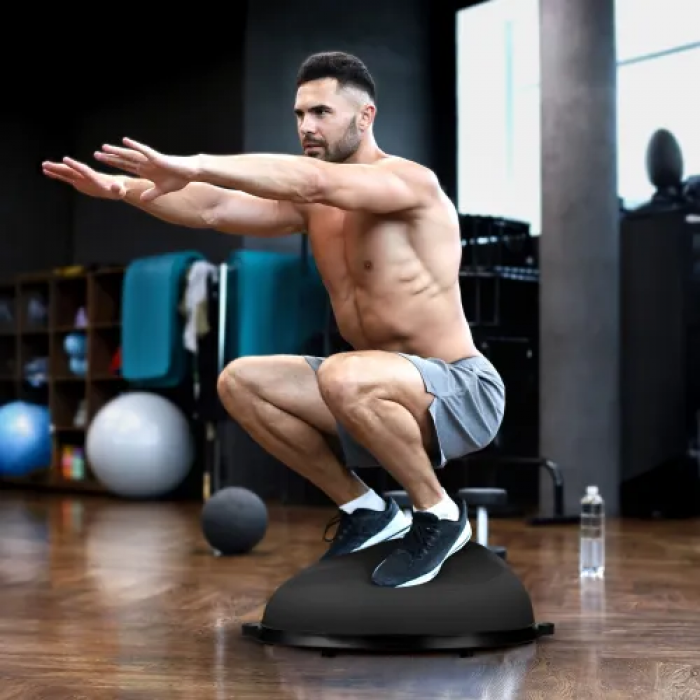 Балансувальна напівсфера Gymtek Flex Core Half Ball 58см з еспандерами + чорний насос