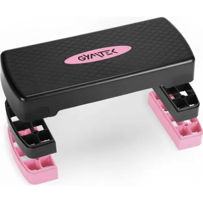 Степ-платформа Gymtek 3-х рівнева чорно-рожева