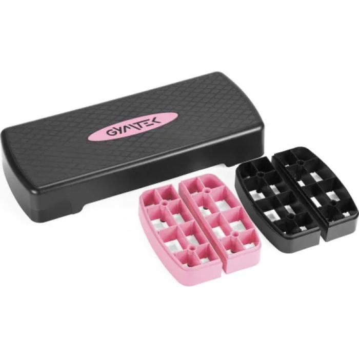 Степ-платформа Gymtek 3-х рівнева чорно-рожева