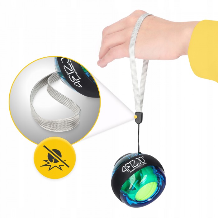 Тренажер для кисті та зап'ястя 4FIZJO Power Ball гіроскопічний Blue/Yellow (P-5905973402224)