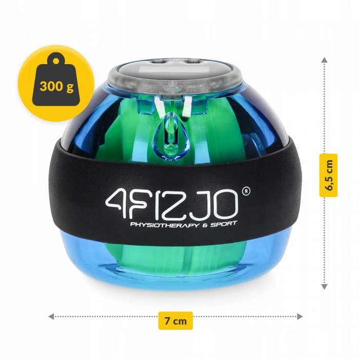 Тренажер для кисті та зап'ястя 4FIZJO Power Ball гіроскопічний Blue/Yellow (P-5905973402224)