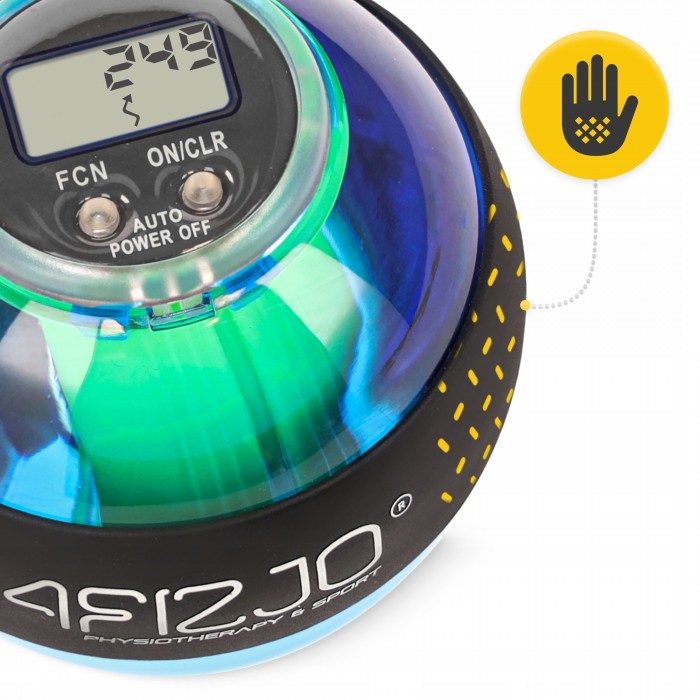 Тренажер для кисті та зап'ястя 4FIZJO Power Ball гіроскопічний Blue/Yellow (P-5905973402224)