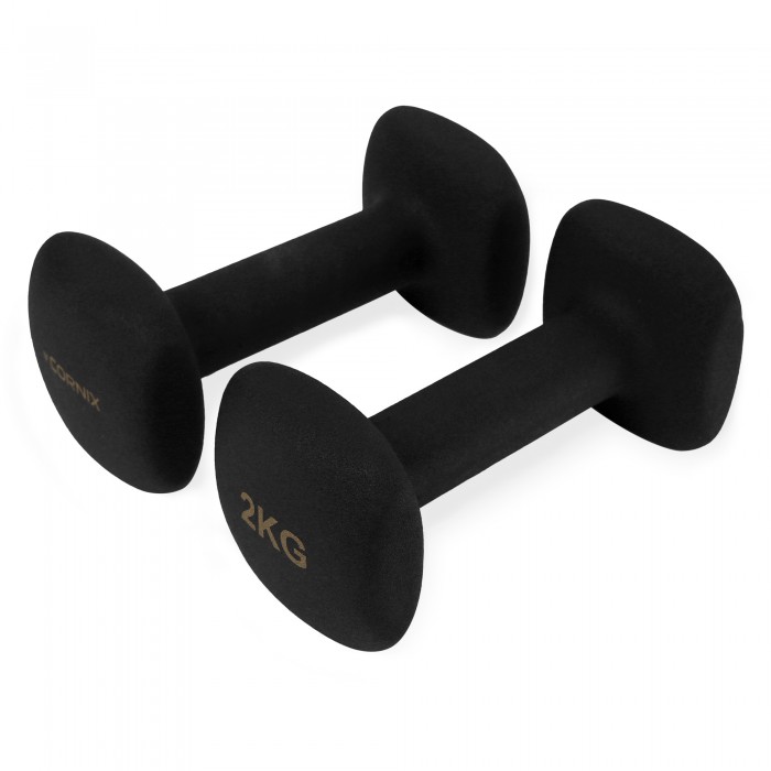 Гантели для фитнеса виниловые Cornix Square 2 x 2 кг XR-0407 Black