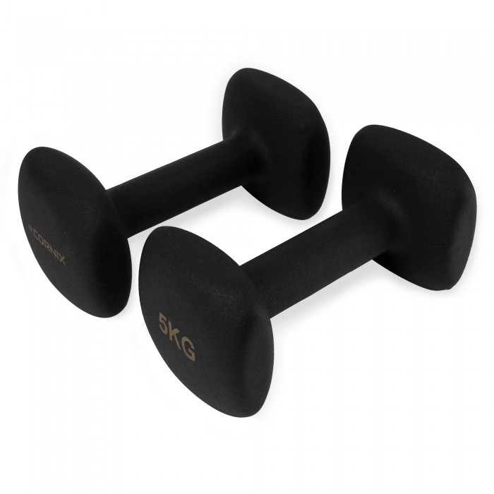 Гантели для фитнеса виниловые Cornix Square 2 x 5 кг XR-0410 Black