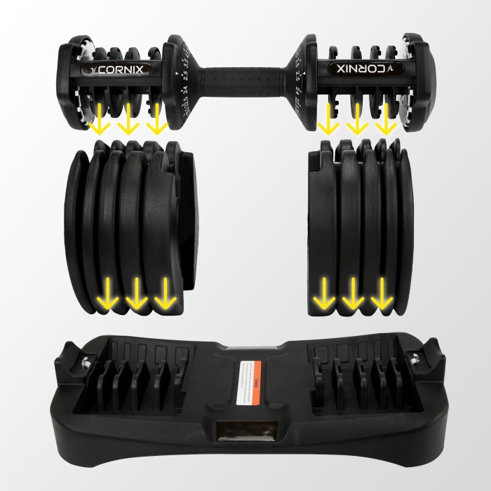 Гантель с регулируемым весом Cornix 2.5-24 кг XR-0405 Black