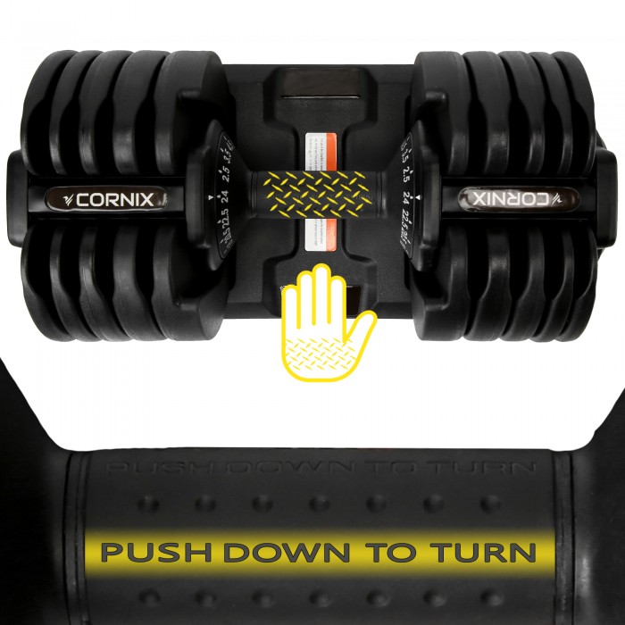 Гантель с регулируемым весом Cornix 2.5-24 кг XR-0405 Black