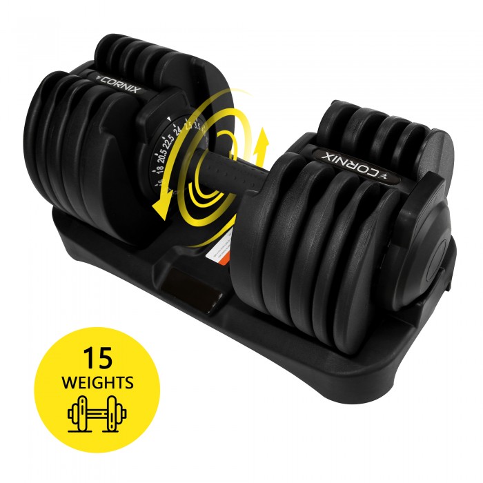 Гантель с регулируемым весом Cornix 2.5-24 кг XR-0405 Black
