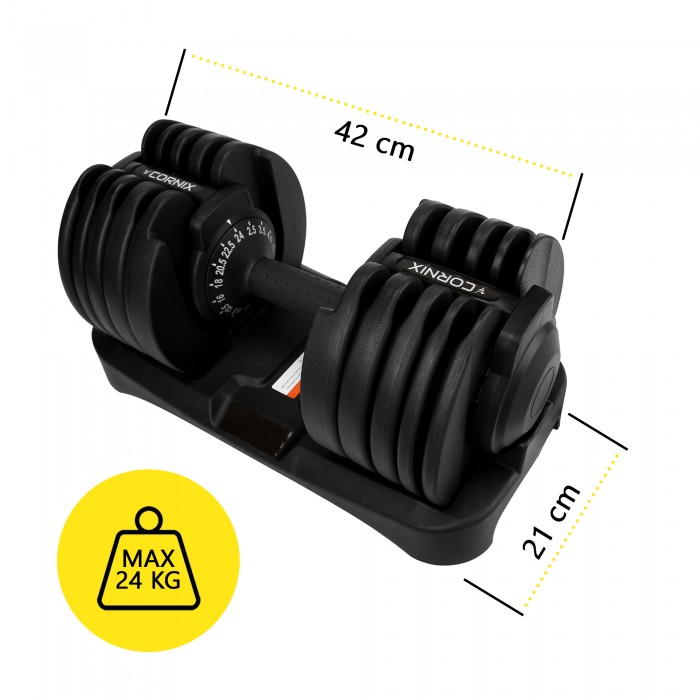 Гантель с регулируемым весом Cornix 2.5-24 кг XR-0405 Black