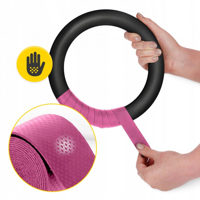 Гімнастичні кільця 4FIZJO з ABS пластику, регульовані Black/Pink (P-5905973406116)