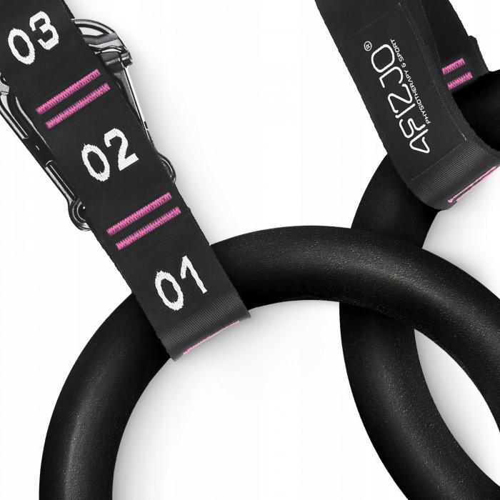 Гімнастичні кільця 4FIZJO з ABS пластику, регульовані Black/Pink (P-5905973406116)