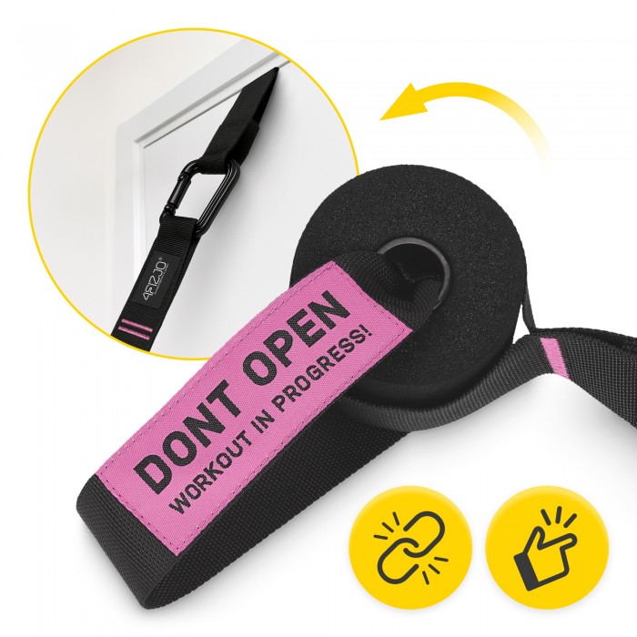 Гімнастичні кільця 4FIZJO з ABS пластику, регульовані Black/Pink (P-5905973406116)