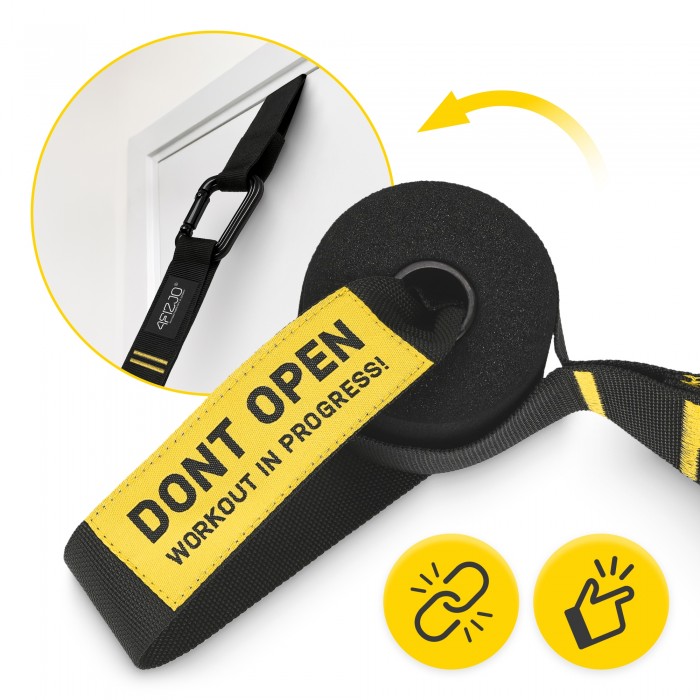 Гимнастические кольца 4FIZJO из ABS пластика, регулируемые Black/Yellow (P-5905973406109)