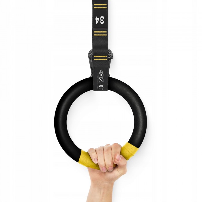 Гимнастические кольца 4FIZJO из ABS пластика, регулируемые Black/Yellow (P-5905973406109)