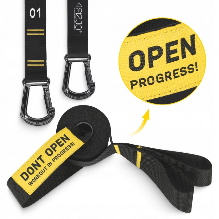 Гимнастические кольца 4FIZJO из ABS пластика, регулируемые Black/Yellow (P-5905973406109)