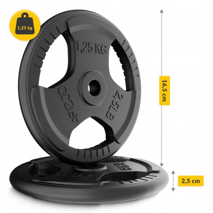 Диск металевий 4FIZJO 2 x 1.25 кг 26 мм Black (P-5905973401357)