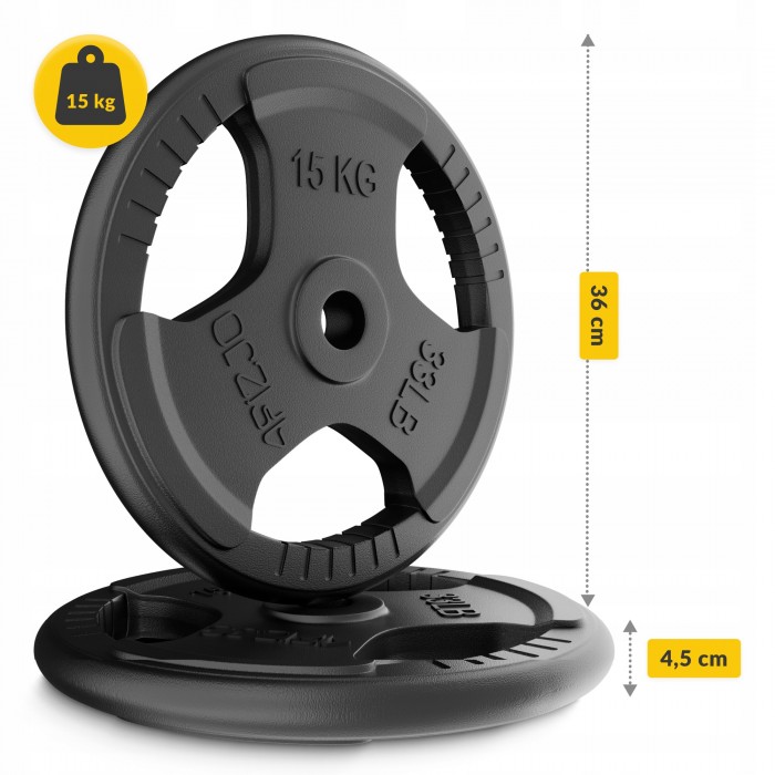 Диск металевий 4FIZJO 2 x 15 кг 26 мм Black (P-5905973401371)