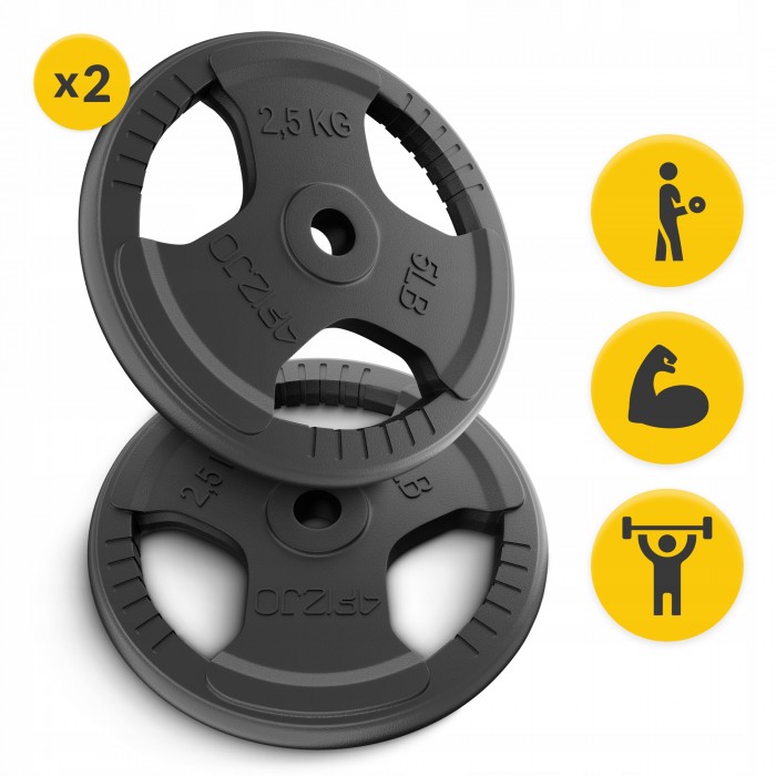 Диск металевий 4FIZJO 2 x 2.5 кг 26 мм Black (P-5905973401364)