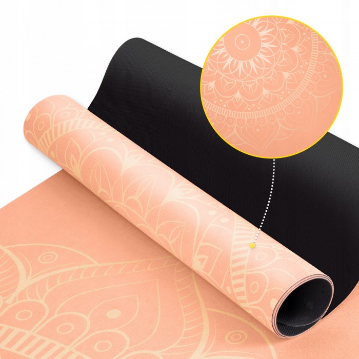 Килимок (мат) спортивний 4FIZJO замша 183 x 61 x 0.15 см для йоги та фітнесу Orange (P-5905973404402)